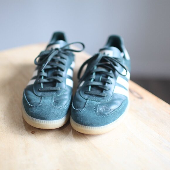 Adidas Samba OG Dark Mineral Green and White Sneakers rubber gum sole m7/w8.5 - Picture 4 of 9